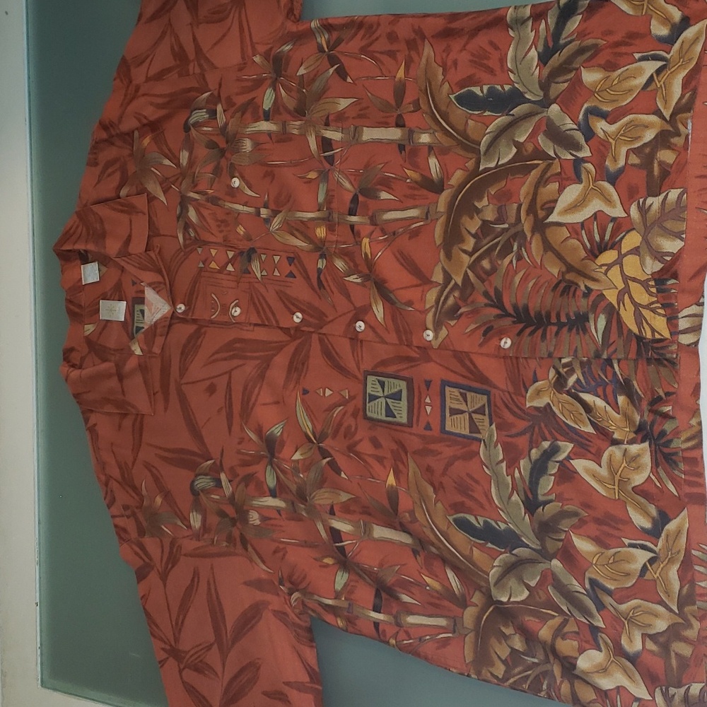 Burma Bibas Vintage Men's Tropical Button Down Shirt